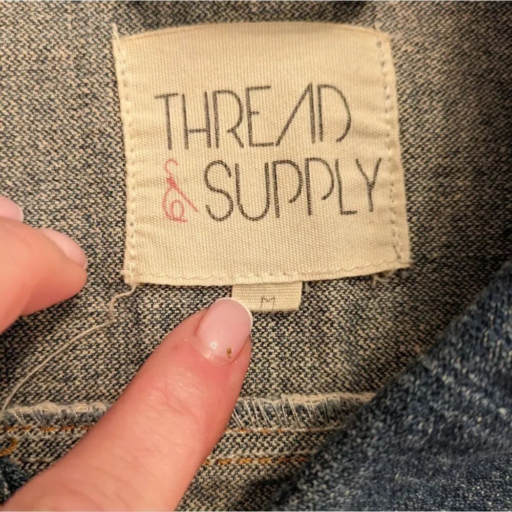 Thread & supply vintage Embroidered denim vest - Picture 4 of 7